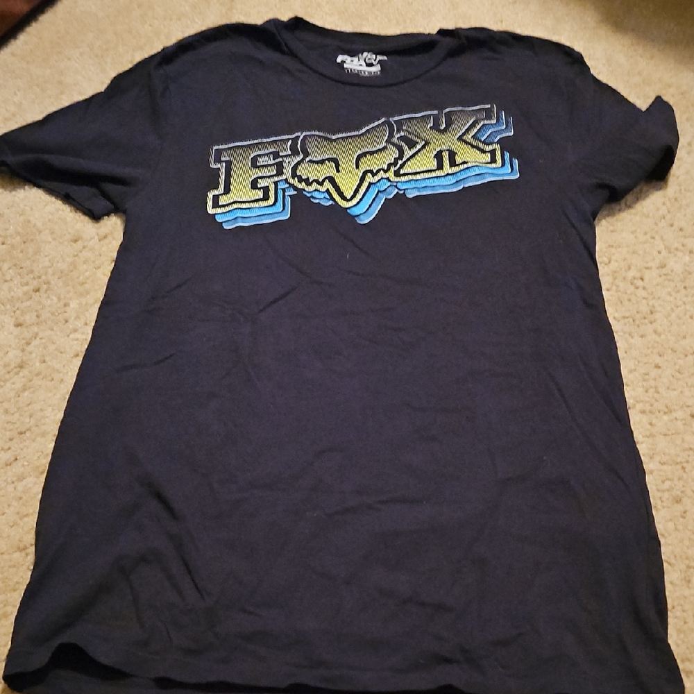 Vintqge Fox Mens Large Black Graphic T-Shirt